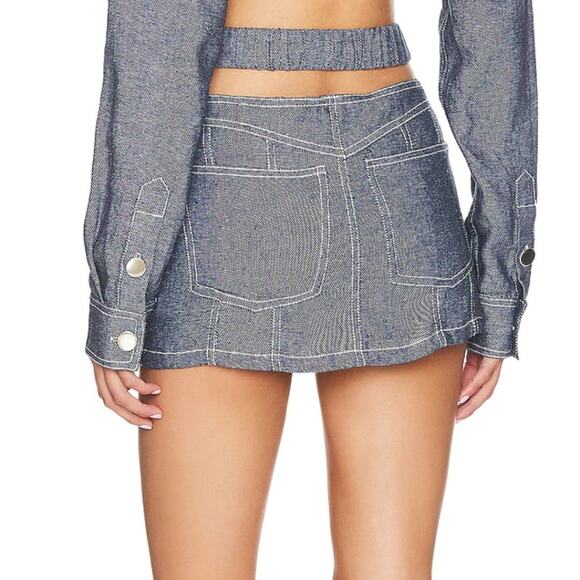 H:ours Altagracia Skort in Blue Grey NWOT Size Small - Picture 3 of 3